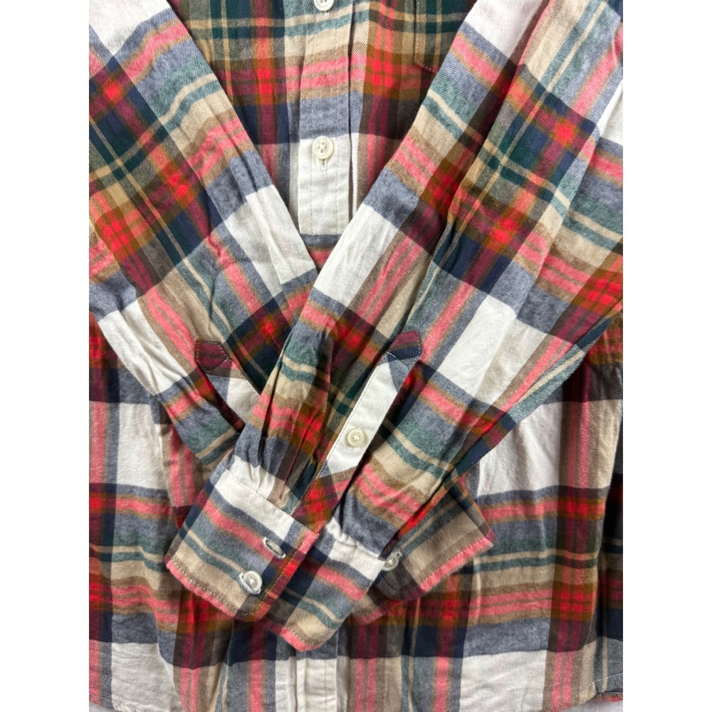J.Crew Womens Plaid Button Down Shirt Red Green Long Sleeve Size L - Picture 2 of 7